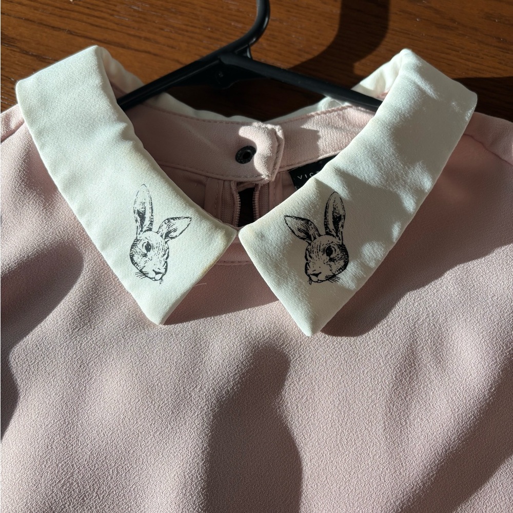 Pink Dress with Rabbit Collar